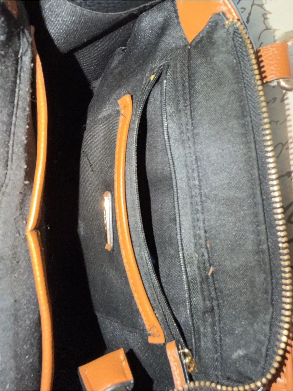 ALDO Black, Cream & Brown Colorblock Structured Satchel
